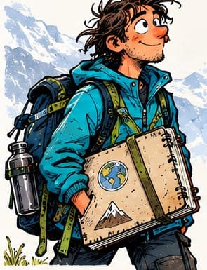 NatureBlogger: a scruffy, friendly observer with a backpack and a big field notebook
